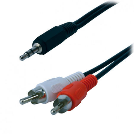 Câble audio stéréo 2 x RCA mâle / jack 3.5 mâle - 1.5m