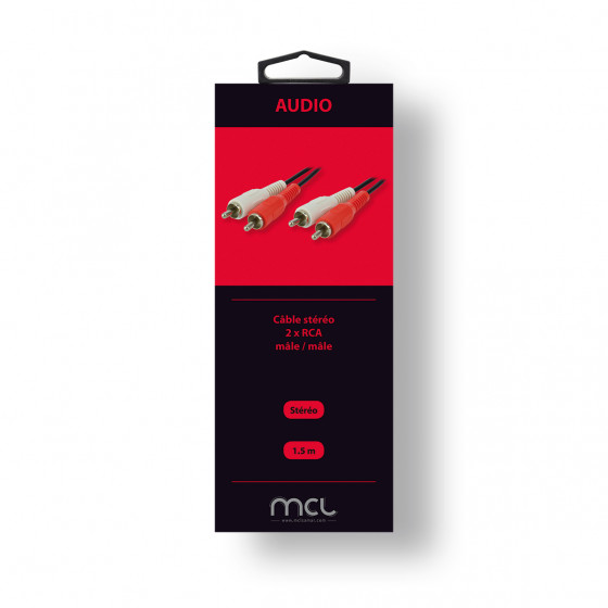 Câble audio stéréo 2 x RCA mâle / mâle - 1,50m ColorBox