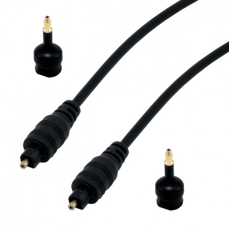Câble audio optique Toslink mâle / mâle  + adaptateur - 5m
