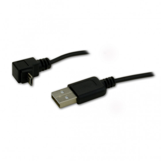 Câble USB2.0 type A mâle / micro B mâle coudé - 0,5m
