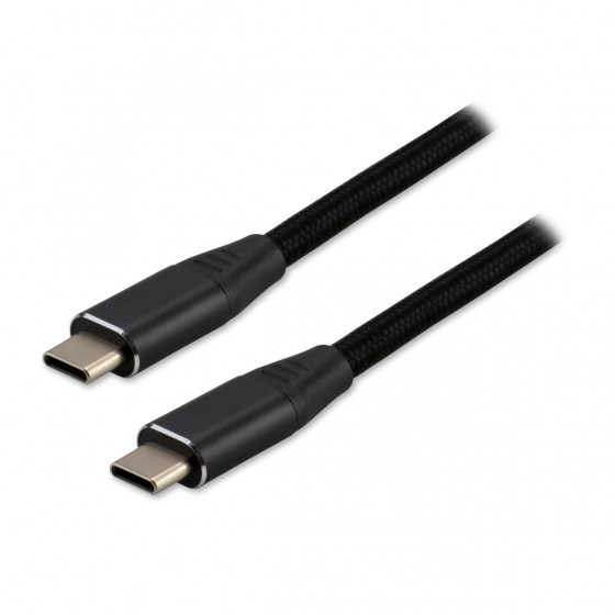 Câble de connexion en nylon tressé noir  USB2.0 type C - 5m