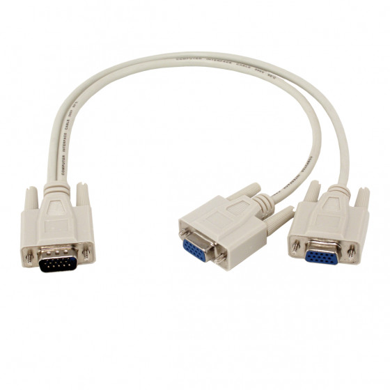 Adaptateur en câble VGA HD15 mâle vers 2 x VGA femelle - 40 cm