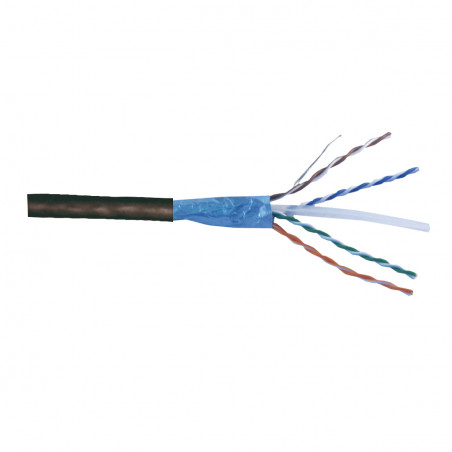 Rouleau de câble réseau CAT 6 F/UTP patch Couleur Noir Longueur Cable ...