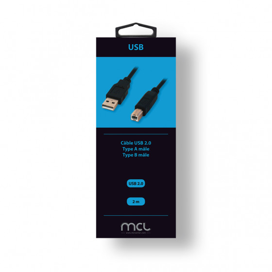 Câble USB 2.0 type A / B mâle ColorBox