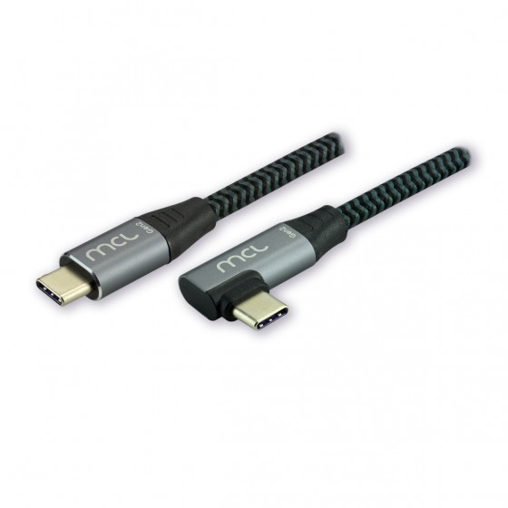 Câble Type C / Type C coudé USB3.2 tressé 20Gb 100W 5A - 2m