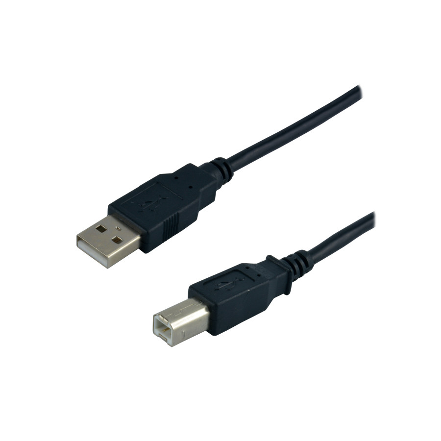 Câble Imprimante USB 2.0 A mâle/B mâle - 2m - Noir