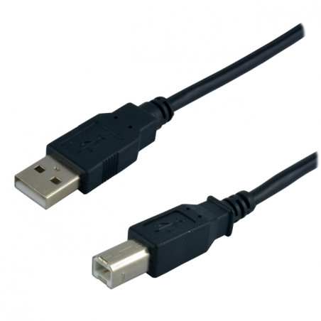 Câble USB 2.0 type A / B mâle - Noir