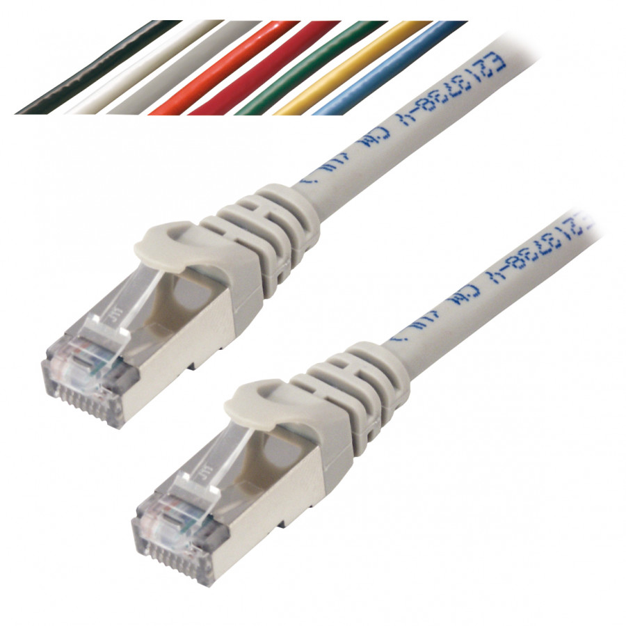 Câble réseau RJ45 CAT 6A F/UTP 100% cuivre Couleur Gris Longueur Cable  reseau 0,5 m