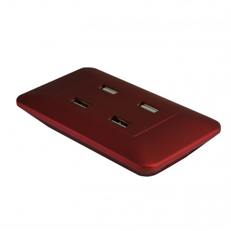 Hub 4 ports USB 2.0 aimanté - Rouge