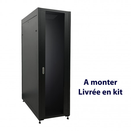 Baie réseau/serveur en kit - Armoire 19" 42U, L. 600 P. 800 - Noir