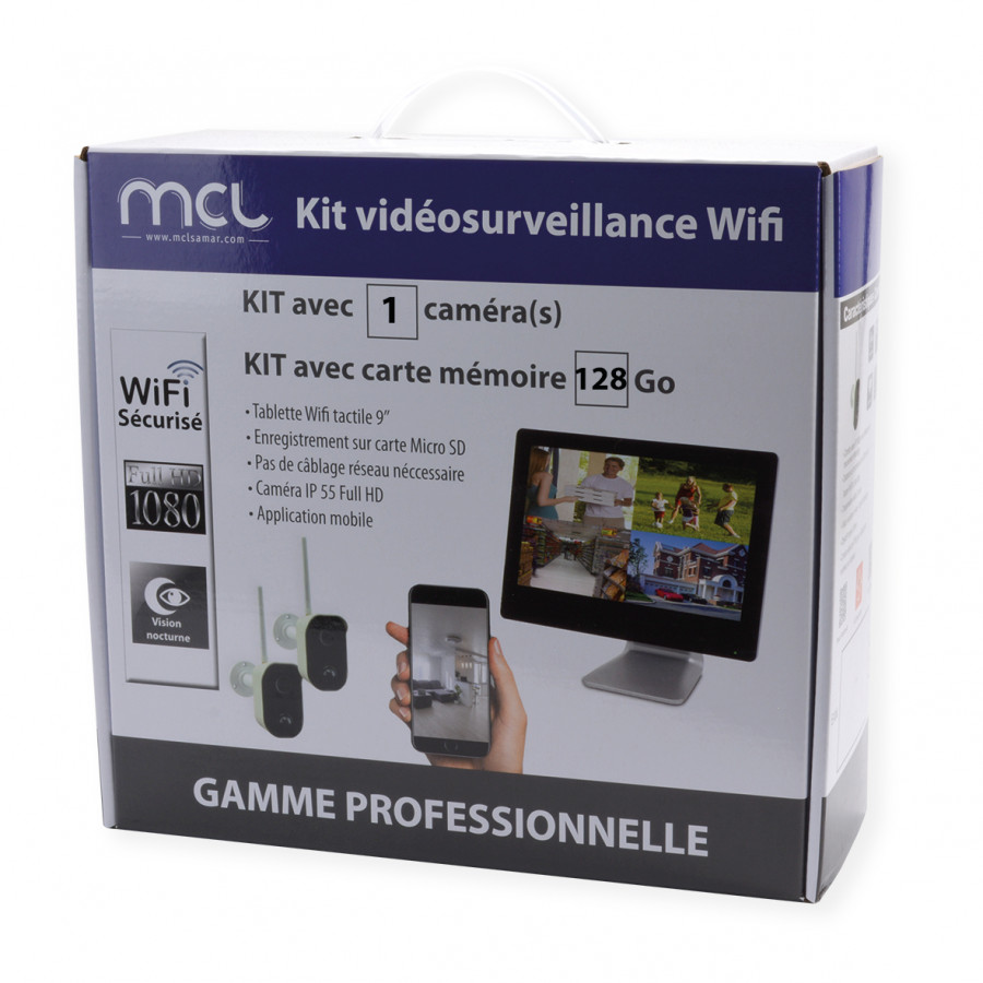 Kit Tablette + 1 caméras Wifi carte Micro SD 128Go