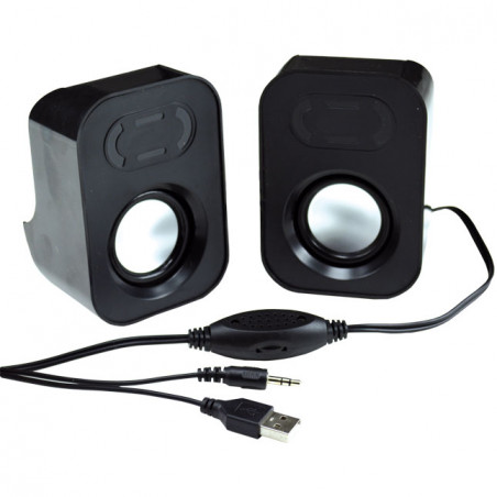 Mini Haut-parleurs 2 x 3W RMS alimentés en USB