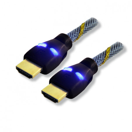 Câble HDMI High Speed Performance 4K mâle / mâle tressé LED - 1.80m