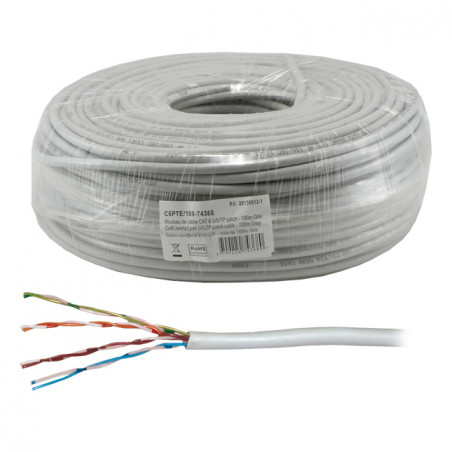 Rouleau de câble CAT 6 U/UTP patch - 100m Gris