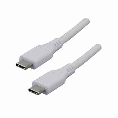 Câble USB 3.1 type C mâle / mâle - 2m Blanc
