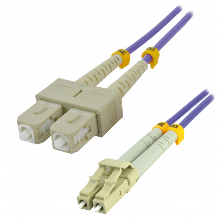 Jarretière optique OM4 duplex 50/125 multimode (OD : 2) - SC / LC