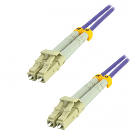 Jarretière optique OM4 duplex 50/125 multimode (OD : 2) - LC / LC