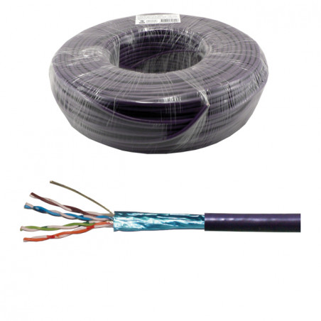 Rouleau de câble CAT 5E patch F/UTP - 100m Violet