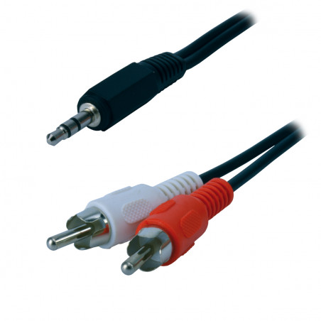 Câble audio stéréo 2 x RCA mâle / jack 3.5 mâle - 1.5m