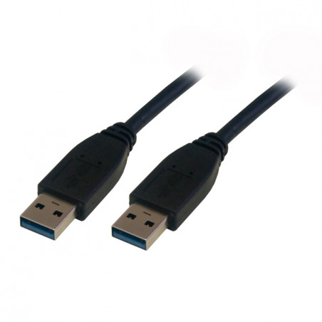 Câble USB 3.0 type A mâle / mâle - 2m Noir