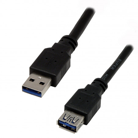 Rallonge USB 3.0 Type A mâle/femelle Noir