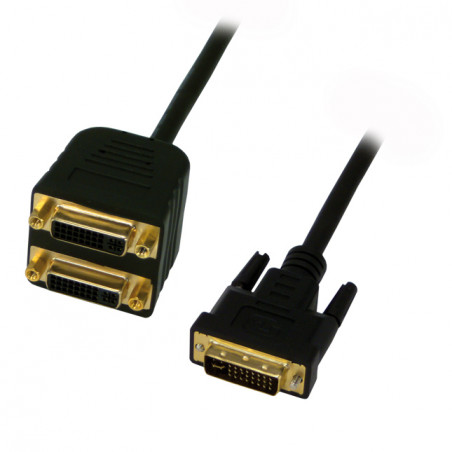 Adaptateur en câble DVI-I mâle / 2 x DVI-I femelle - 25cm
