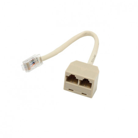 Câble dédoubleur de paires RJ45 Cat5e non blindé F / M / F - Ethernet