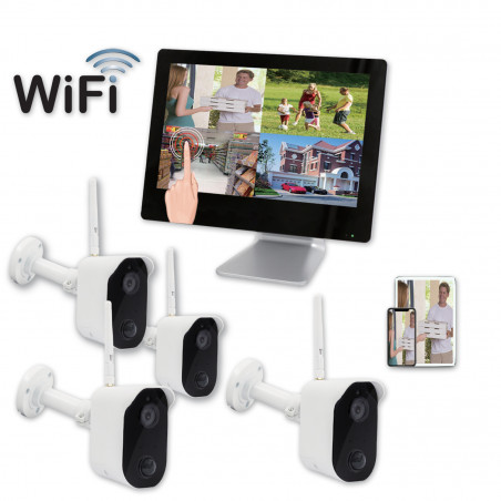 Kit Tablette + 4 caméras Wifi carte Micro SD 128Go