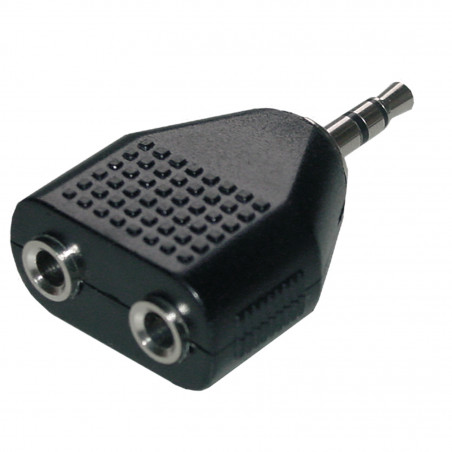 Adaptateur Jack 3,5mm mâle / 2 x  Jack 3,5mm femelle