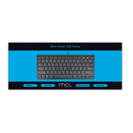 Mini clavier USB filaire Azerty - Noir