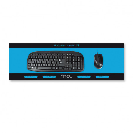 Kit clavier + souris USB filaire - Noir