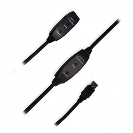 Rallonge USB 2.0 Type A mâle/femelle Active Noir-20m