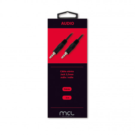 Câble audio stéréo jack 3,5  mâle / mâle - 1,50m ColorBox
