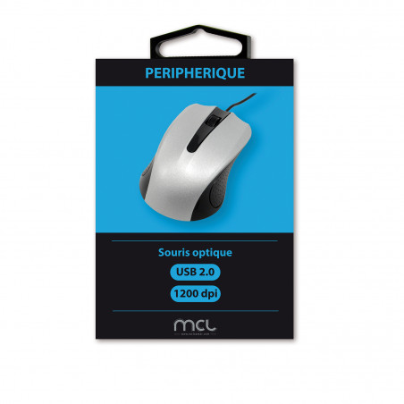 Souris USB optique 1200 DPI - Noir et Silver