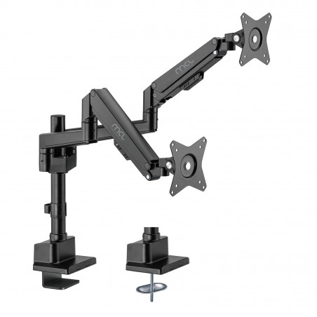 Support écran bureau à amortisseur - 2 écrans jusqu'à 32''/9Kg  Noir