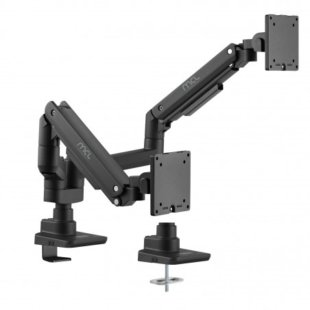 Support écran bureau à amortisseur - 2 écrans jusqu'à 35''/20Kg Noir