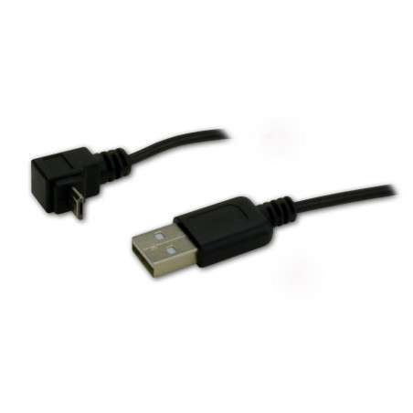 Câble USB 2.0 type A mâle / micro B mâle coudé - 1m