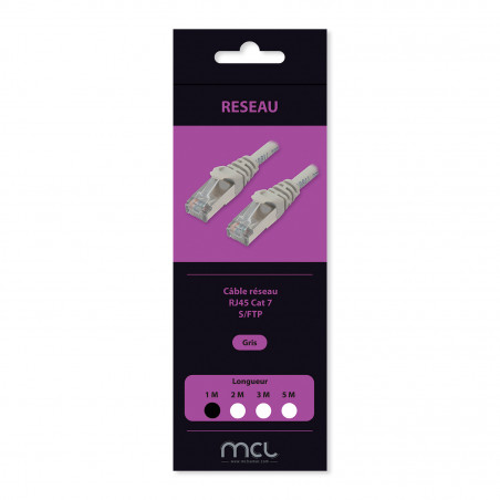 Câble réseau RJ45 CAT 7 S/FTP 100% cuivre LSZH ColorBox
