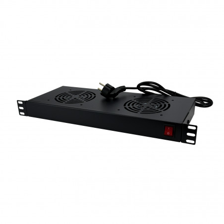 Rack de ventilation 19'' - 2 ventilateurs - Noir