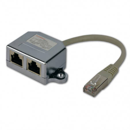 Câble dédoubleur de paires RJ45 Cat 5e blindé F / M / F - Ethernet