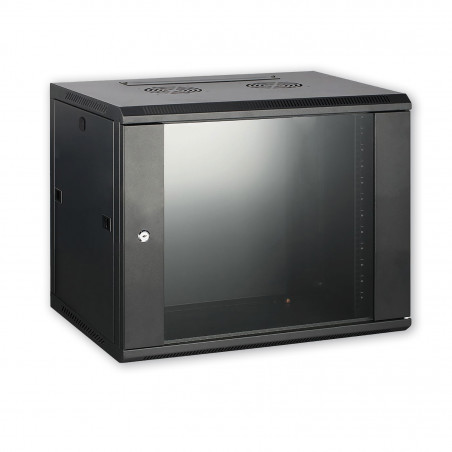 Coffret réseau mural 19'' 12U, L. 600 P. 450 - Noir