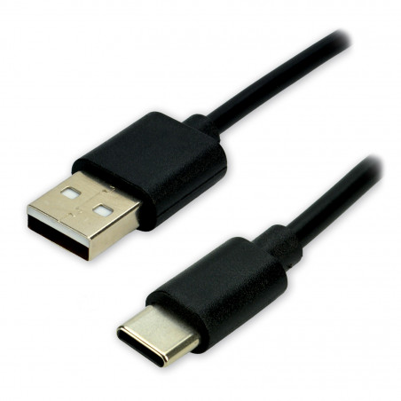 Câble USB 2.0 Type C mâle/Type A mâle Charge&Data 480Mb 3A Noir-1.50m