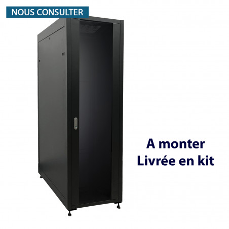 Baie réseau/serveur en kit - Armoire 19" 42U, L. 600 P. 800 - Noir