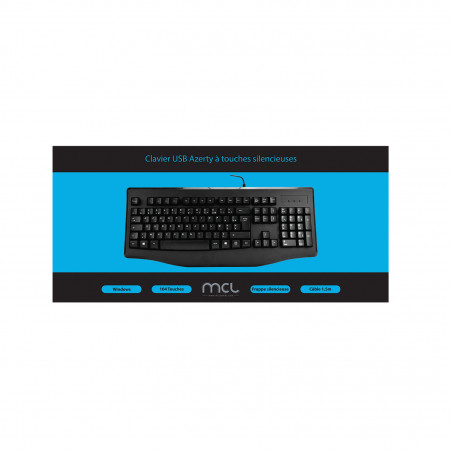 Clavier USB filaire Azerty touches silencieuses - Noir ColorBox