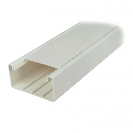 Goulotte de câbles en PVC 100 x 50 mm avec fermeture intérieure - 2m