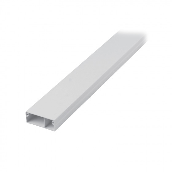Goulotte de câbles, 2 compartiments en PVC 40 x 16 mm adhésif  - 2m