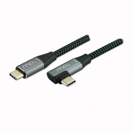 Câble USB 3.2 Type C mâle/mâle Gen 2 20Gb 100W 5A Coudé Tressé-2m