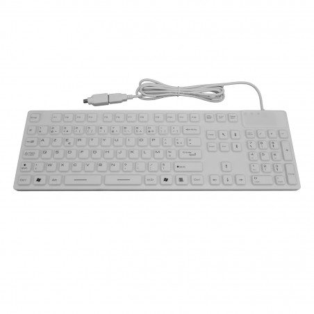 Clavier étanche filaire en silicone - Blanc