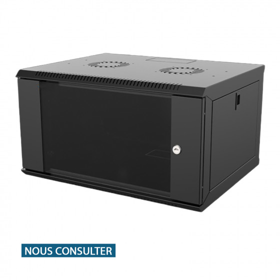 Coffret réseau mural 19" 6U profondeur 450 - Noir