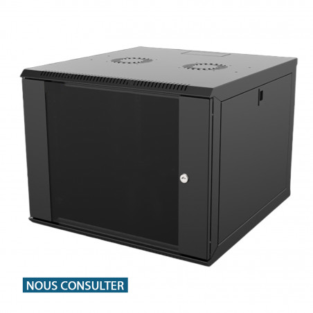 Coffret réseau mural 19" 9U profondeur 600 - Noir